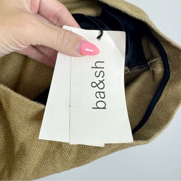 BA&SH | NEW The Nyle Tan High-Waisted Shorts with Belt Women’s Size X-Small - Picture 9 of 15